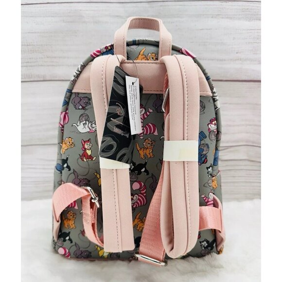 Loungefly Disney Cats Yarn Marie Allover Gray Mini Backpack NWT main image 4